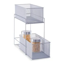 Zeller Present Regal Mit 2 Körben In Silbern