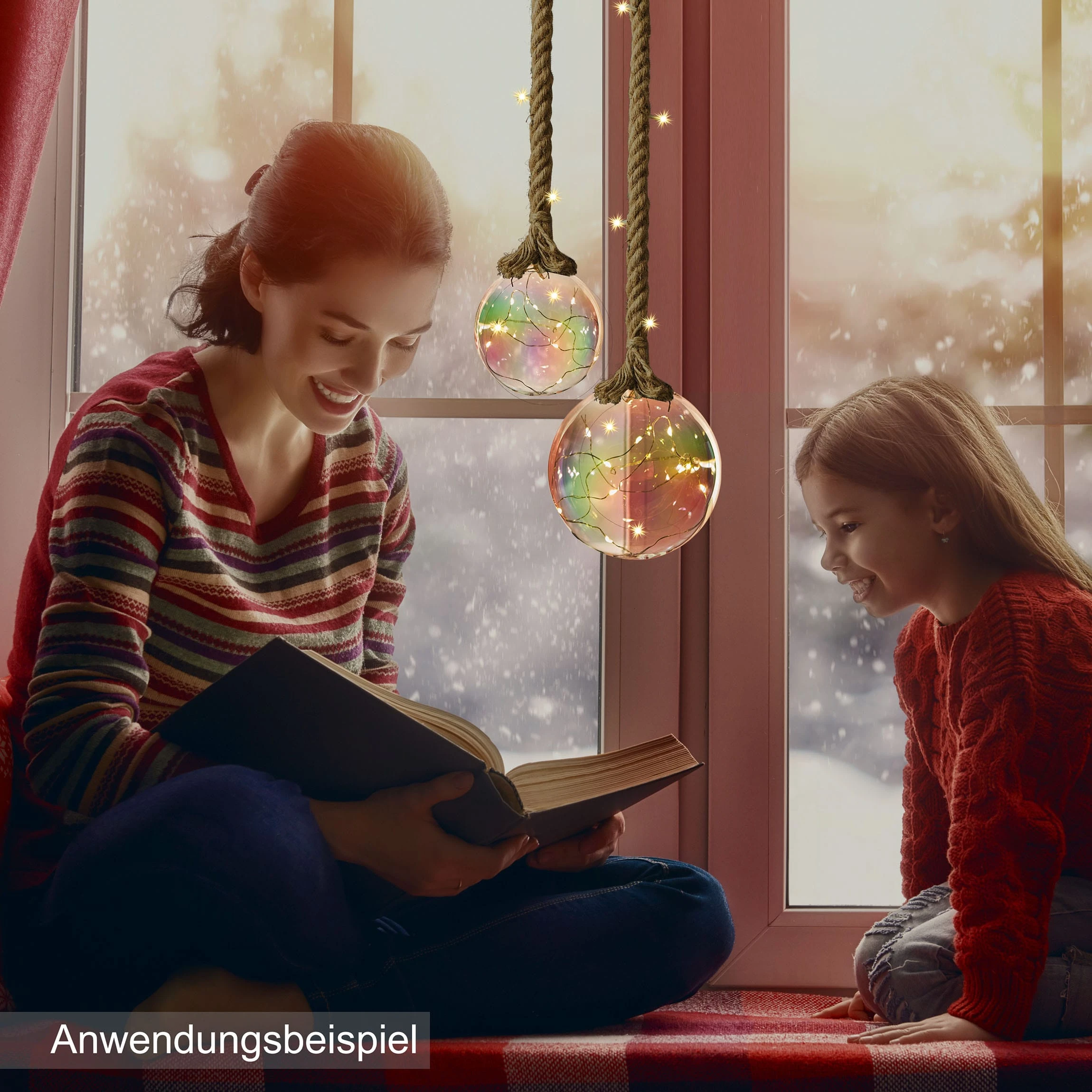 AMARE LED Dekolicht 15 Cm Kugelform Am Seil NICHT ERFORDERLICH In Perlmutt – Bild 4