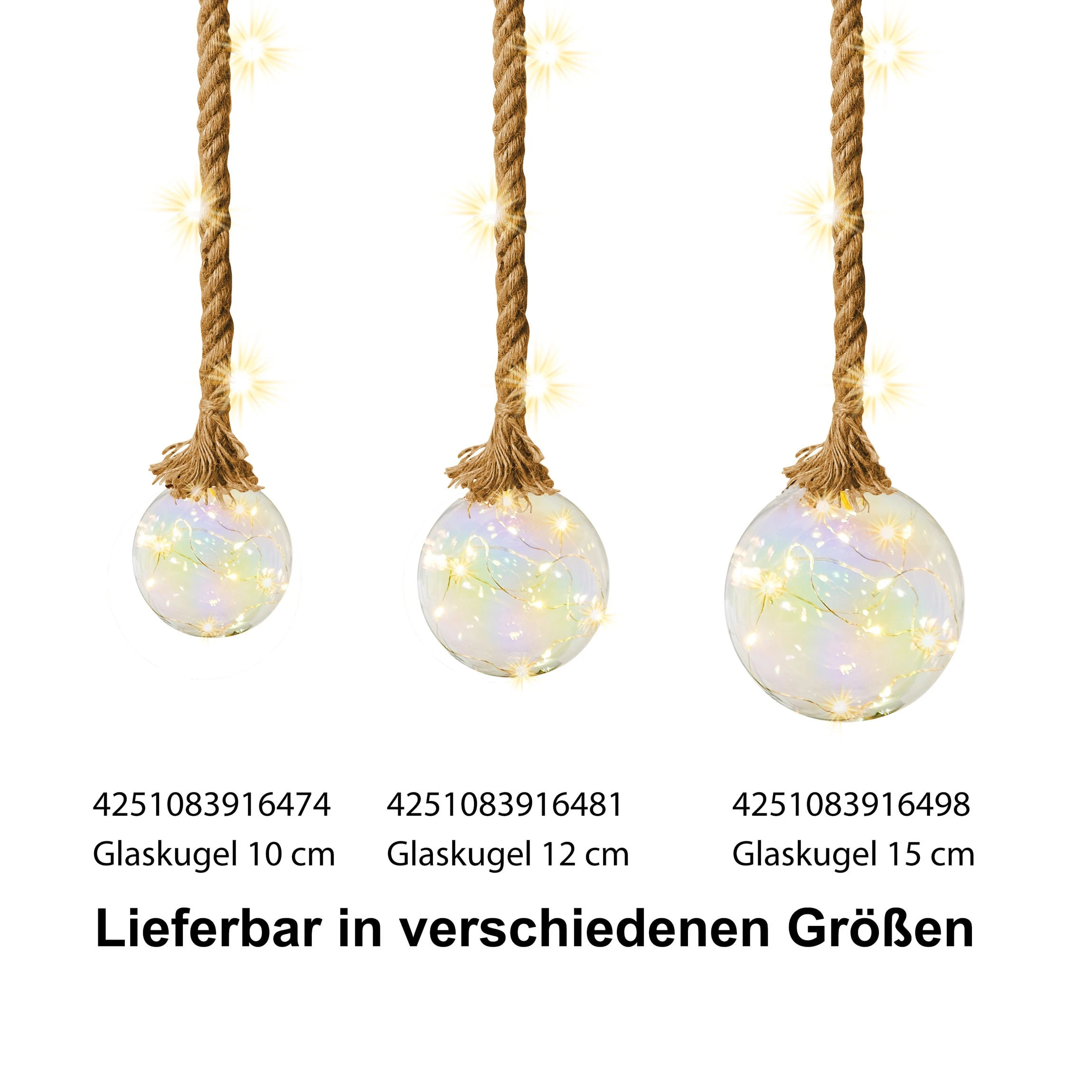 AMARE LED Dekolicht 15 Cm Kugelform Am Seil NICHT ERFORDERLICH In Perlmutt – Bild 6