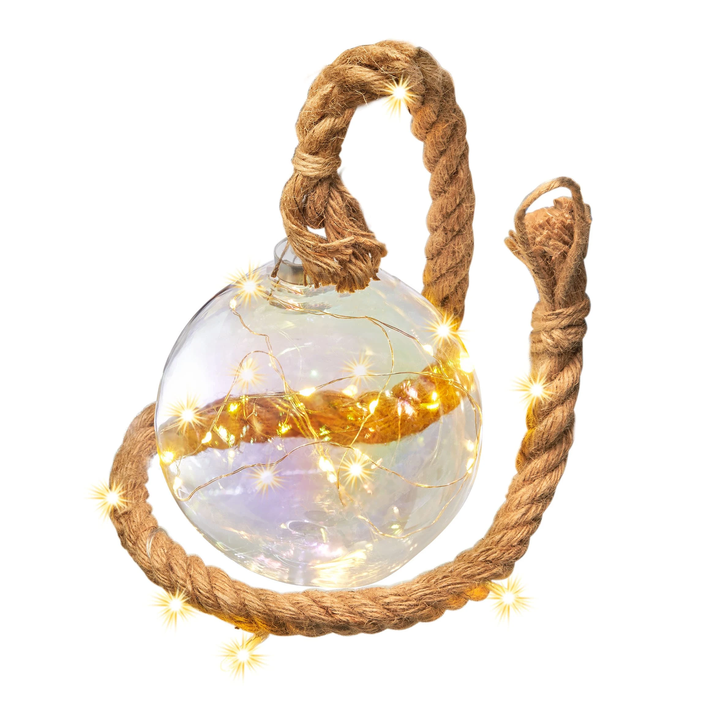 AMARE LED Dekolicht 15 Cm Kugelform Am Seil NICHT ERFORDERLICH In Perlmutt