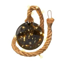 AMARE LED Dekolicht 15 Cm Kugelform Am Seil NICHT ERFORDERLICH In Rauchglas