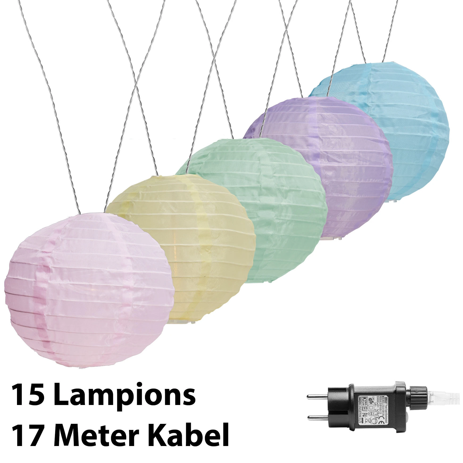 AMARE LED Lampion Lampenkette G In Pastell – Bild 3
