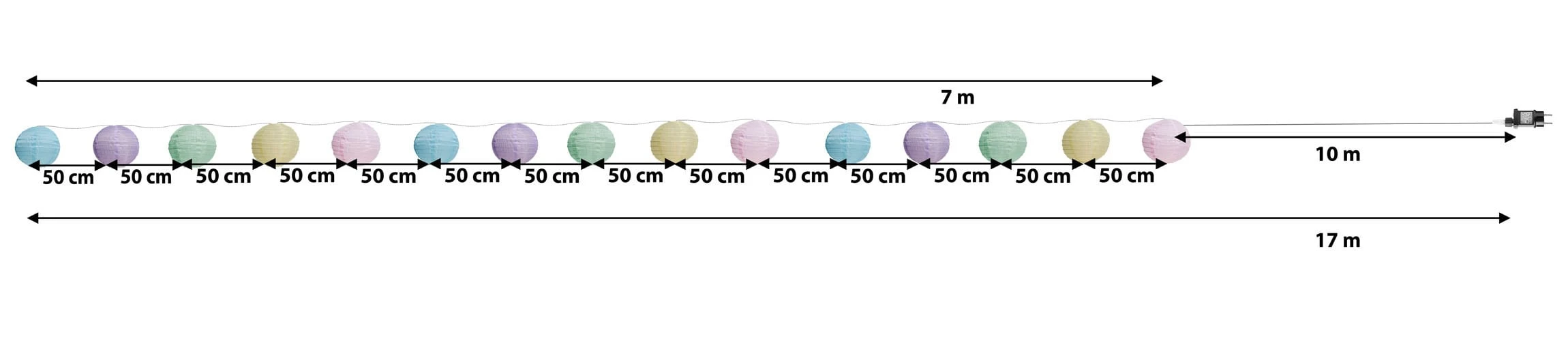 AMARE LED Lampion Lampenkette G In Pastell – Bild 4