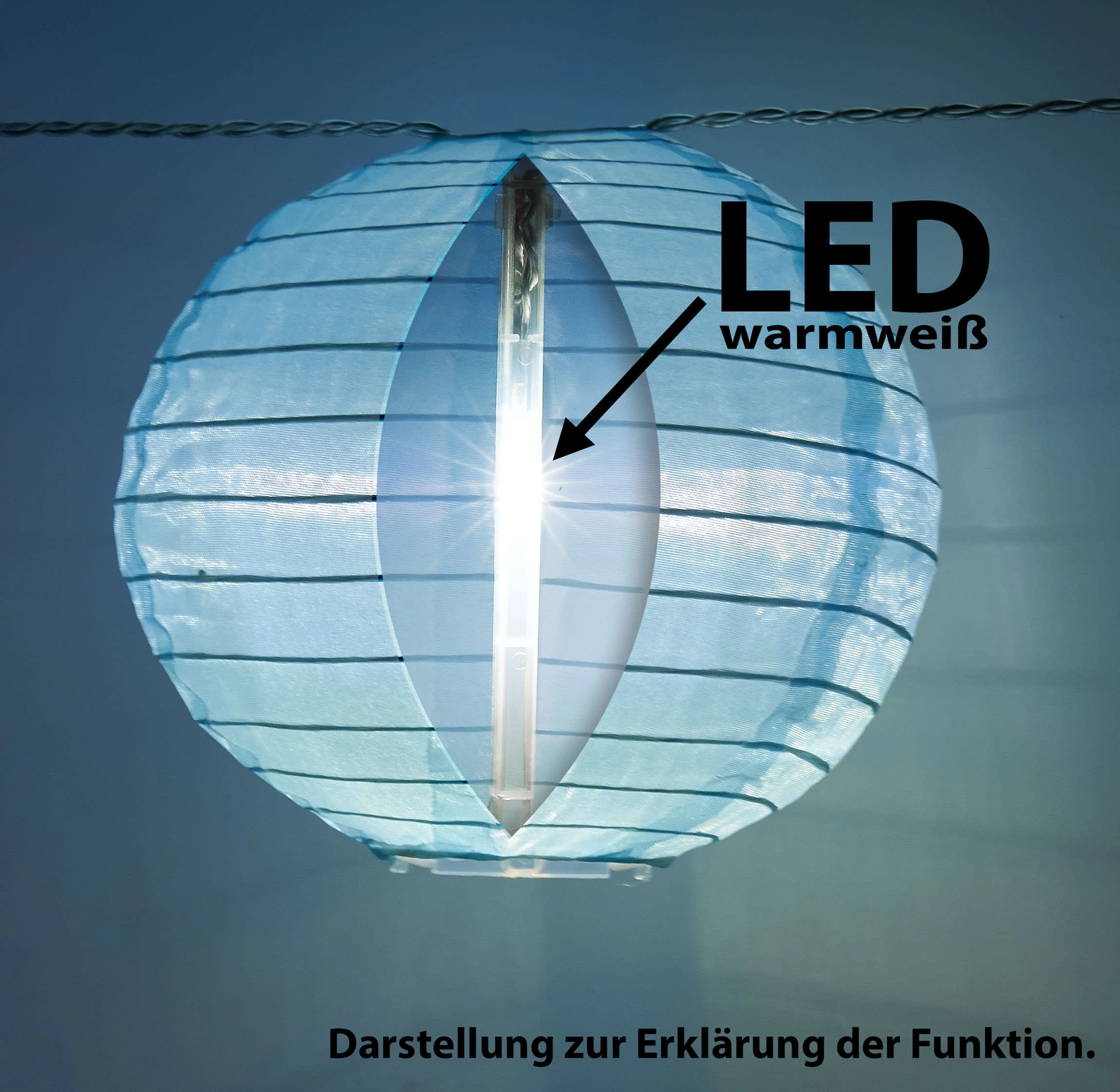AMARE LED Lampion Lampenkette G In Pastell – Bild 6