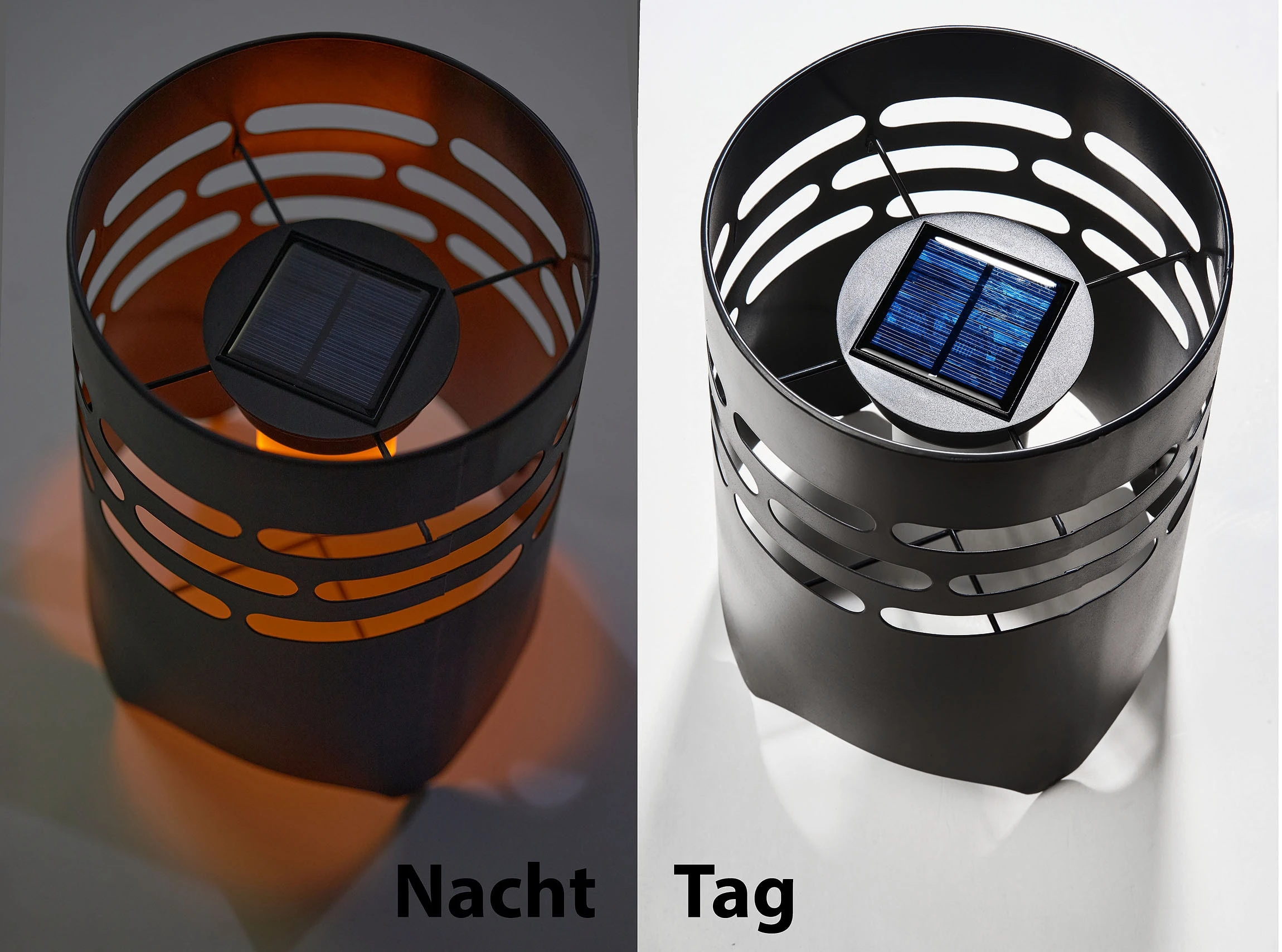 AMARE Solar Gartenfeuer Rund NICHT ERFORDERLICH In Schwarz – Bild 3