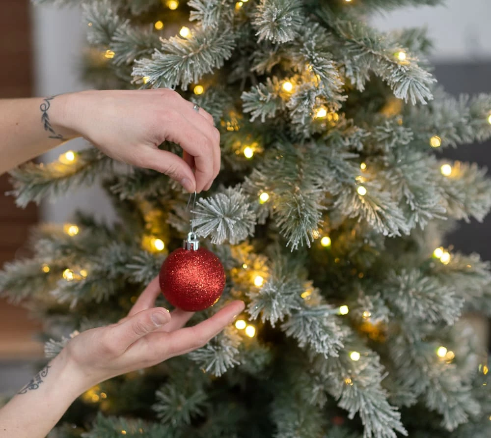 Evergreen Weihnachtsbaum Fichte Frost In Weiß - 104x104x150cm – Bild 4