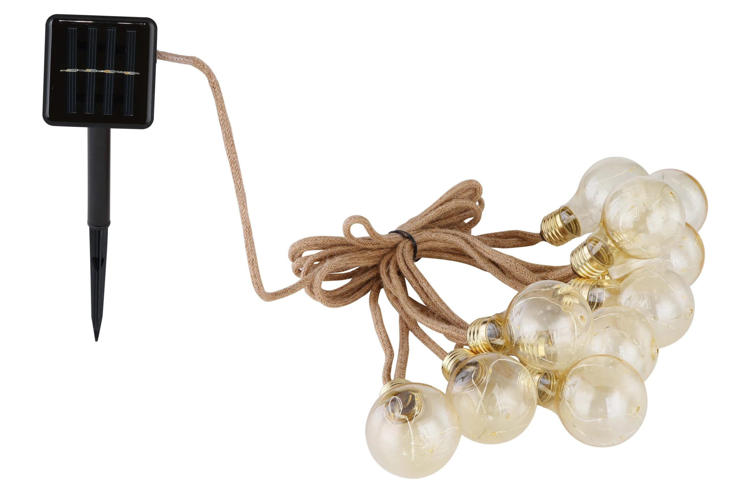 Globo Lighting Solar-Lichterkette "SOLAR-LICHTERKETTE KUNSTSTOFF AMBER, 50XLED" In Brown – Bild 3