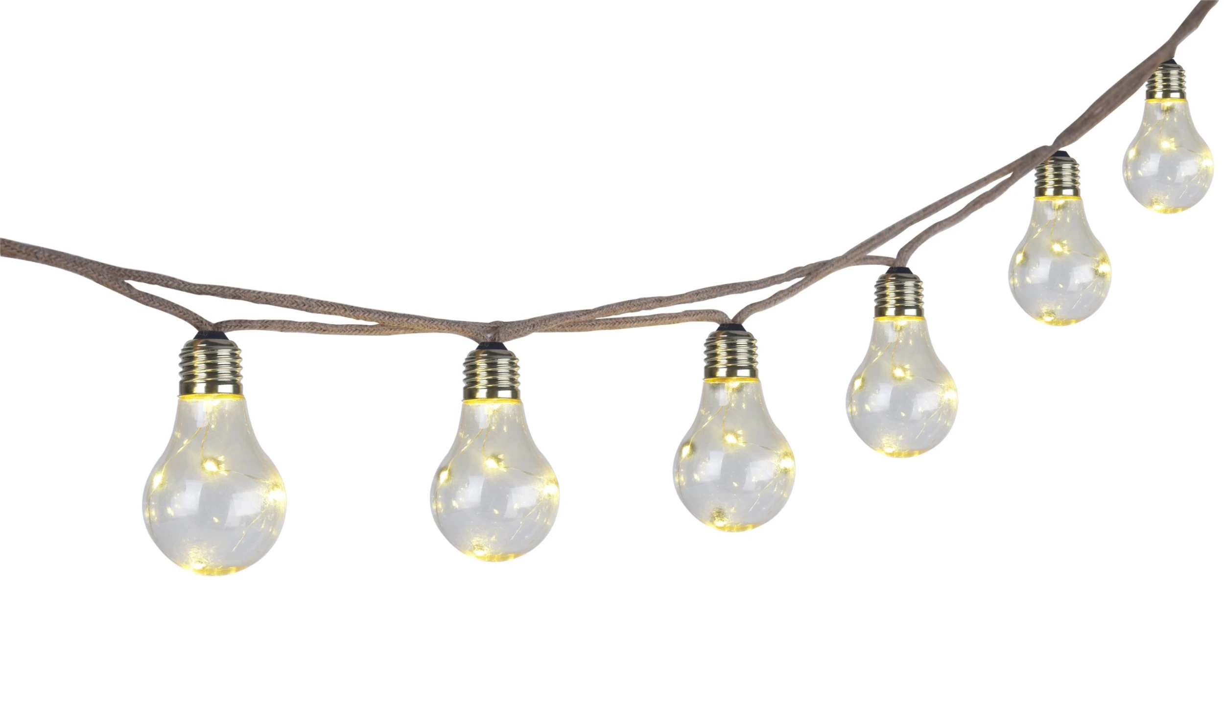 Globo Lighting Solar-Lichterkette "SOLAR-LICHTERKETTE KUNSTSTOFF AMBER, 50XLED" In Brown