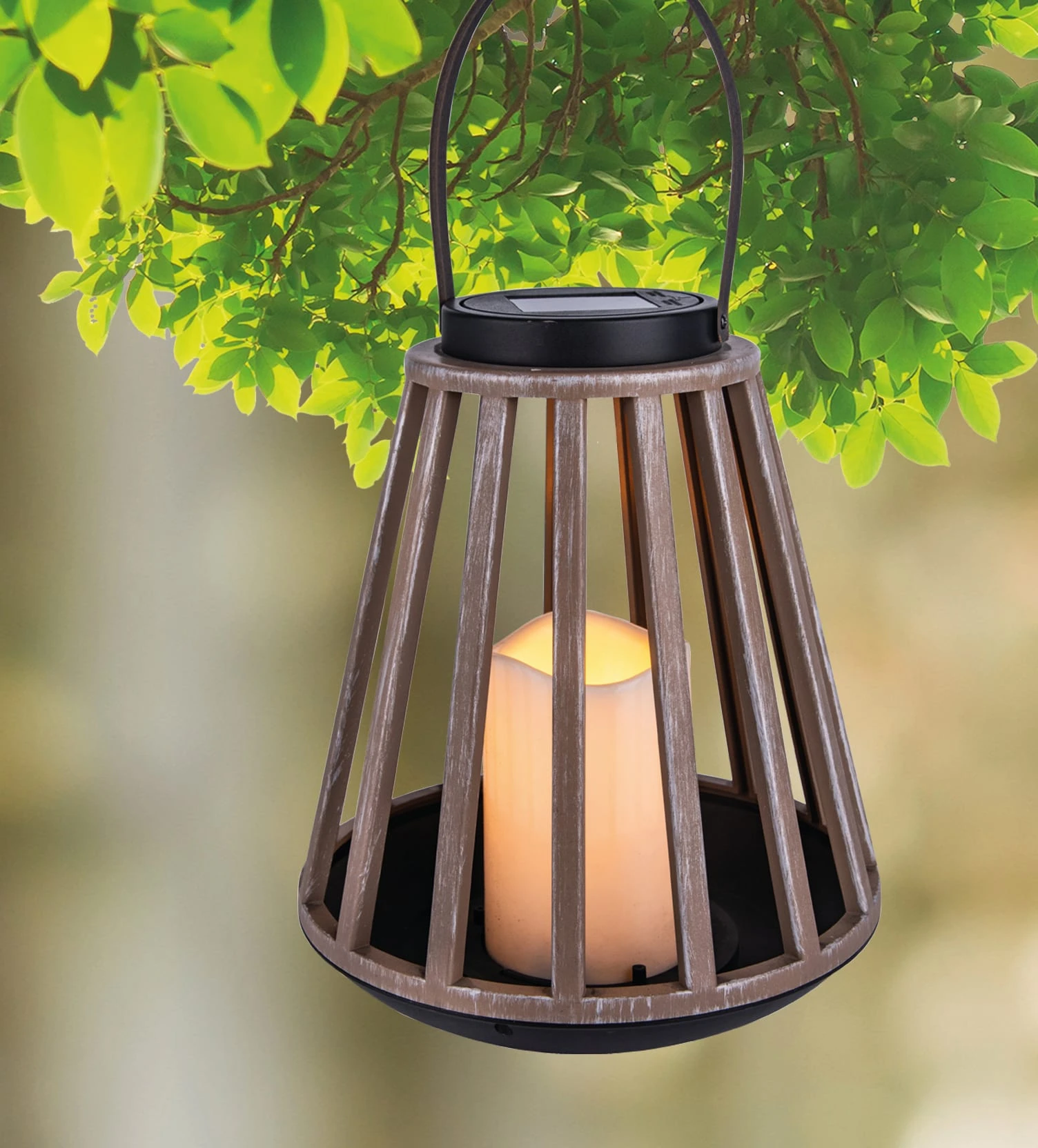 Globo Lighting Solarleuchte "SOLARLEUCHTE KUNSTSTOFF HOLZOPTIK, 1XLED" In Brown – Bild 2