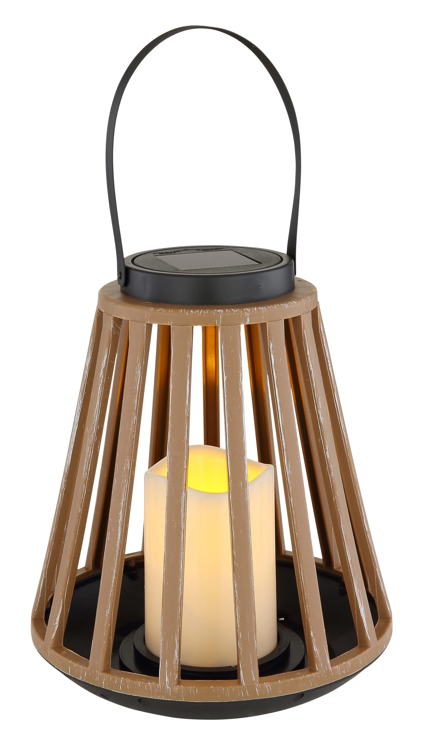 Globo Lighting Solarleuchte "SOLARLEUCHTE KUNSTSTOFF HOLZOPTIK, 1XLED" In Brown