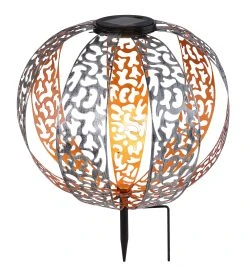 Globo Lighting Solarleuchte "SOLARLEUCHTE METALL SILBERFARBEN, 1XLED" In Silver
