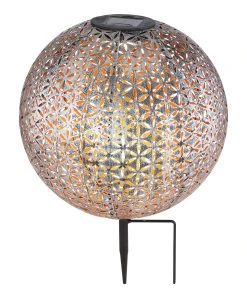 Globo Lighting Solarleuchte "SOLARLEUCHTE METALL SILBERGRAU, 1XLED" In Silver
