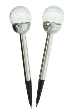 HomeLiving Solar-LED "Kristall" 80x80x370 In Weiß