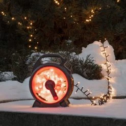 Konstsmide Lichterkette Mit Aufroller 600 Bernsteinfarbene LED 13,18m In Schwarz