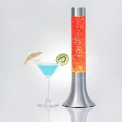 Licht-Erlebnisse Lavalampe In Glitter Orange Silber