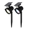MARELIDA 2er Set Solar Gartenstrahler Gartenspots Farbwechsel In Schwarz
