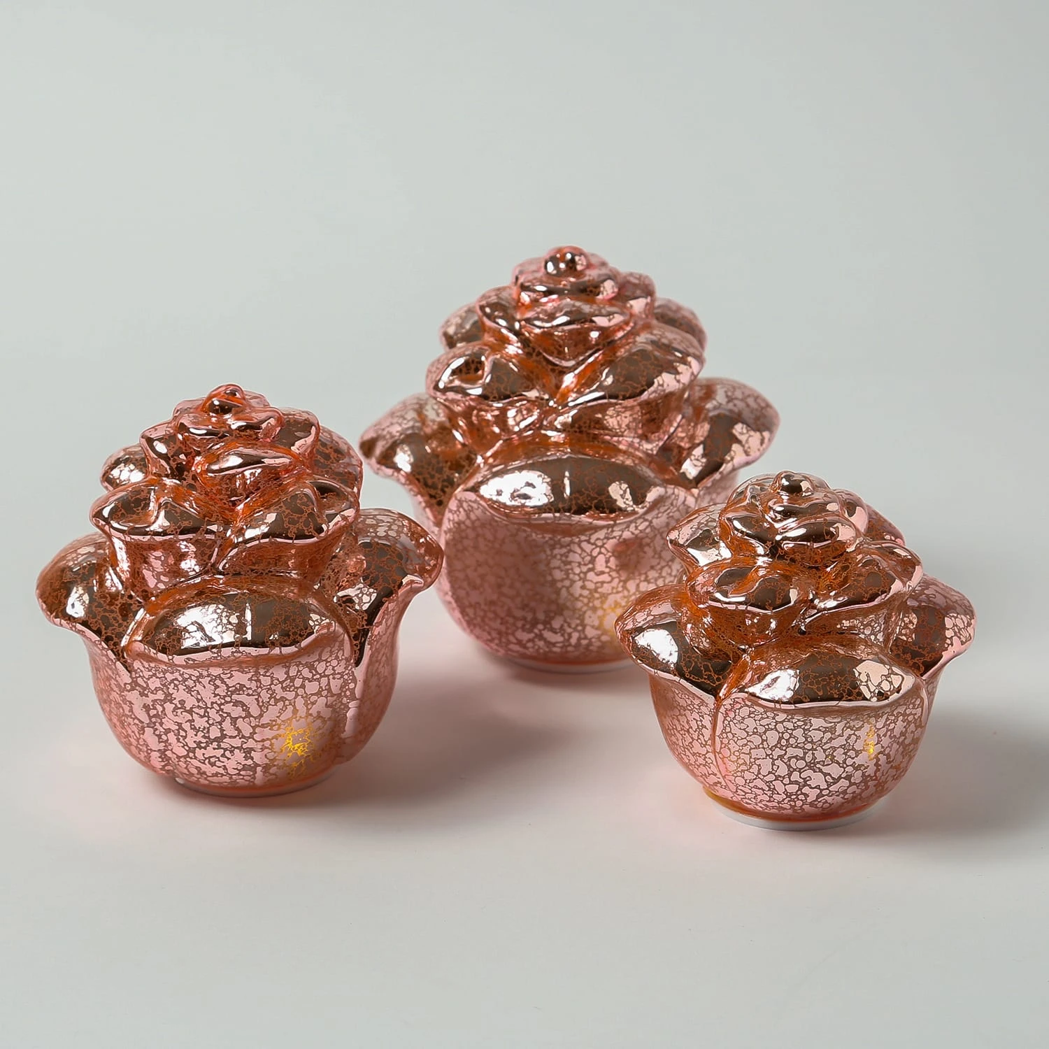 MARELIDA 3er Set Dekorose Glas Mit LED In Rosa – Bild 5