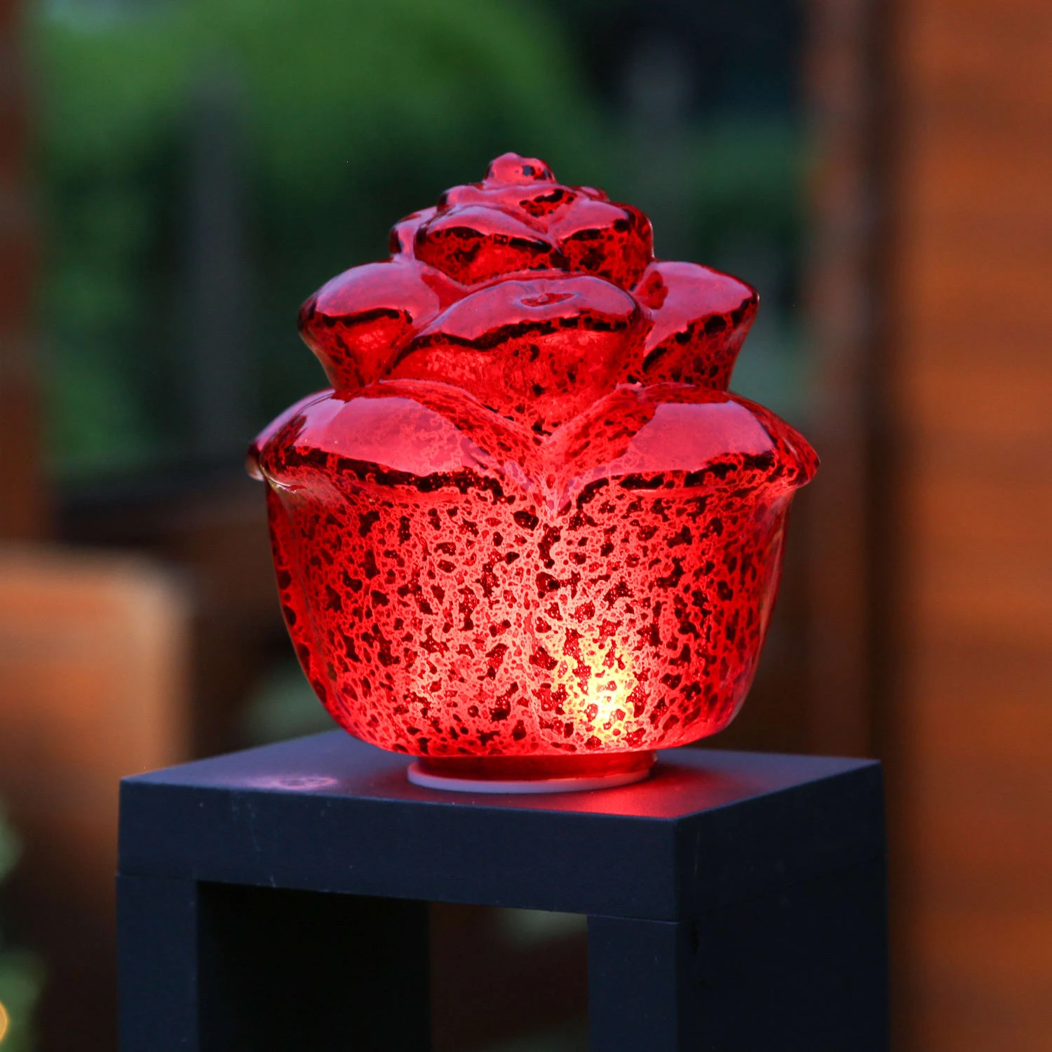 MARELIDA 3er Set Dekorose Glas Mit LED In Rot – Bild 4