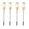 MARELIDA 4er Set LED Solar Fackel In Beige
