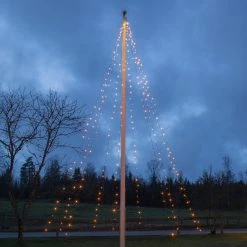 MARELIDA LED Baummantel Lichterkette Für Fahnenmast 10 Stränge H: 7m