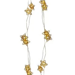 MARELIDA LED Draht Lichterkette Sterne 20LED Mit Timer L: 1,9m In Gold