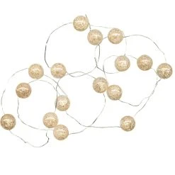 MARELIDA LED Drahtlichterkette Mini Kugeln Eisglas Optik L: 1,4m In Transparent