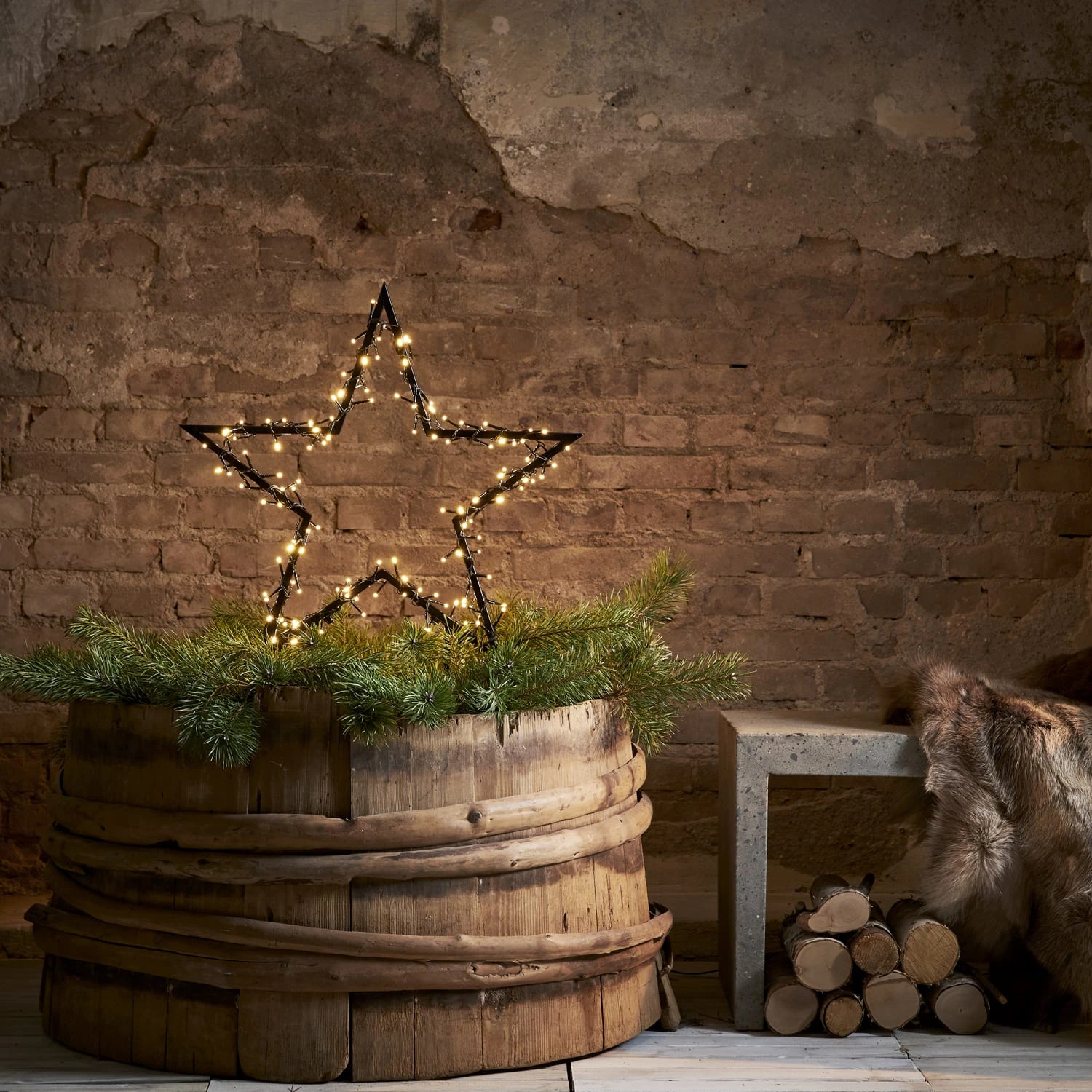 MARELIDA LED Gartenstecker Stern 140 LED H: 73cm Mit Timer In Schwarz – Bild 3