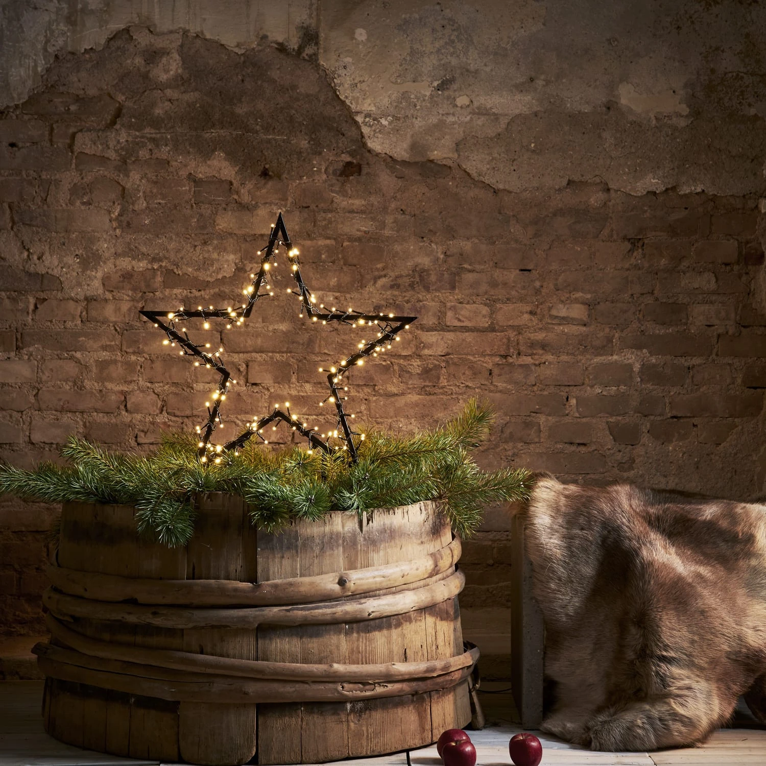 MARELIDA LED Gartenstecker Stern 140 LED H: 73cm Mit Timer In Schwarz