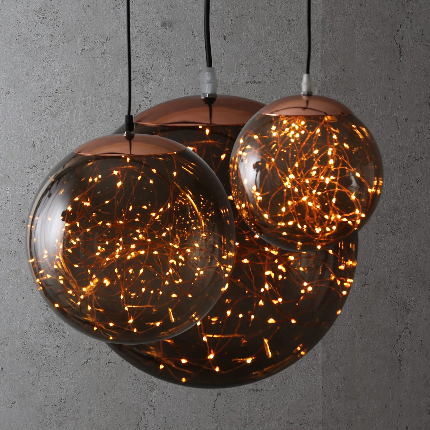 MARELIDA LED Kugel Mit Drahtlichterkette Hängend D: 20cm In Rauchgrau – Bild 7