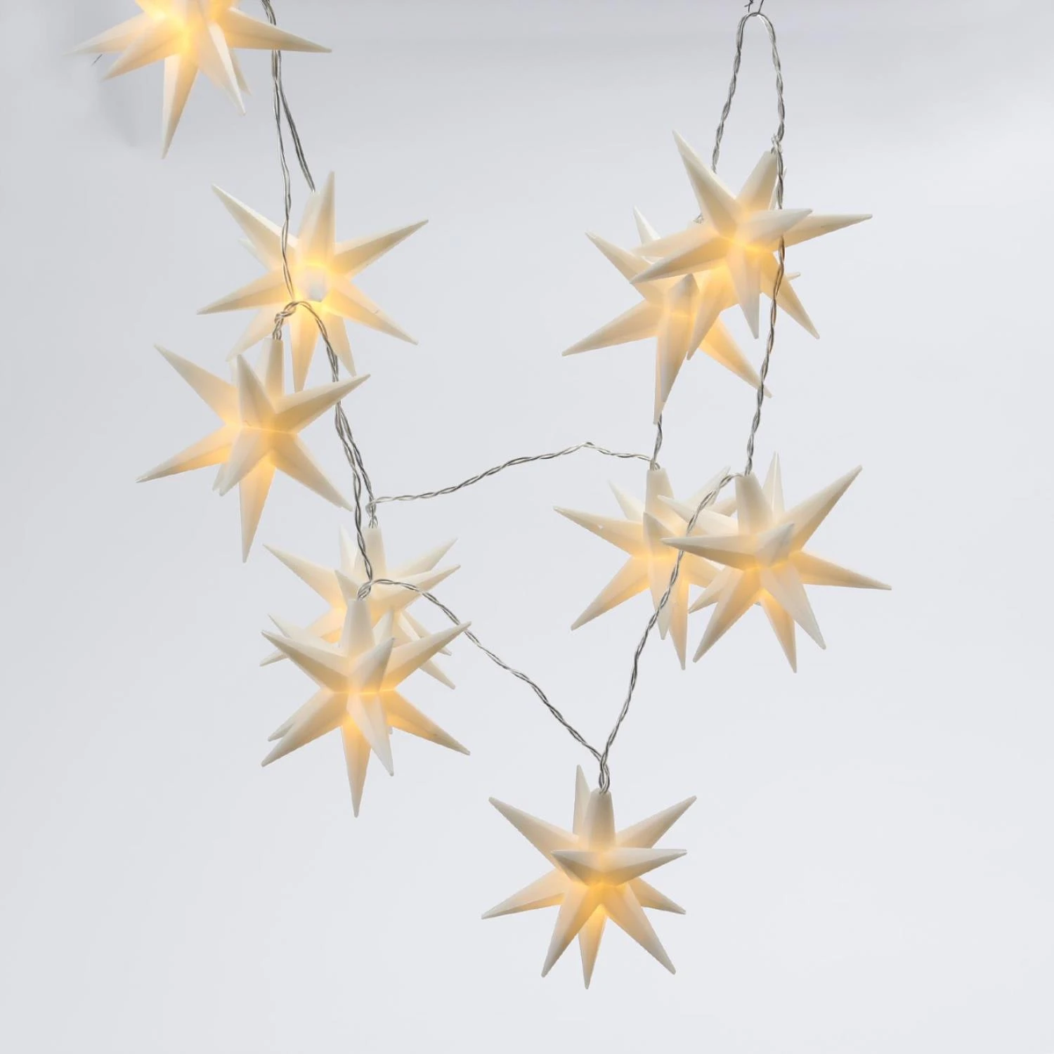 MARELIDA LED Lichterkette 3D Sterne Auch Für Außen L: 1,45m In Weiß