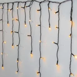 MARELIDA LED Lichtvorhang Eisregen 960 Bernstein LED Für Außen L: 23,9m In Schwarz