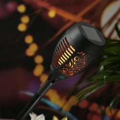 MARELIDA LED Solar Gartenfackel In Schwarz - H: 50cm