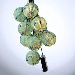 MARELIDA LED Solar Lichterkette 10 Lampions In Grün - L: 4,5m