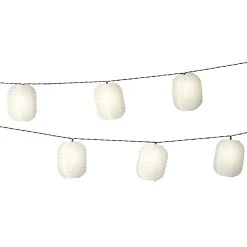 MARELIDA LED Solar Lichterkette 10 Weiße Lampions L: 4,5m In Weiß