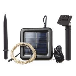 MARELIDA LED Solar Lichterkette Draht 50 LED L: 4,9m In Silber