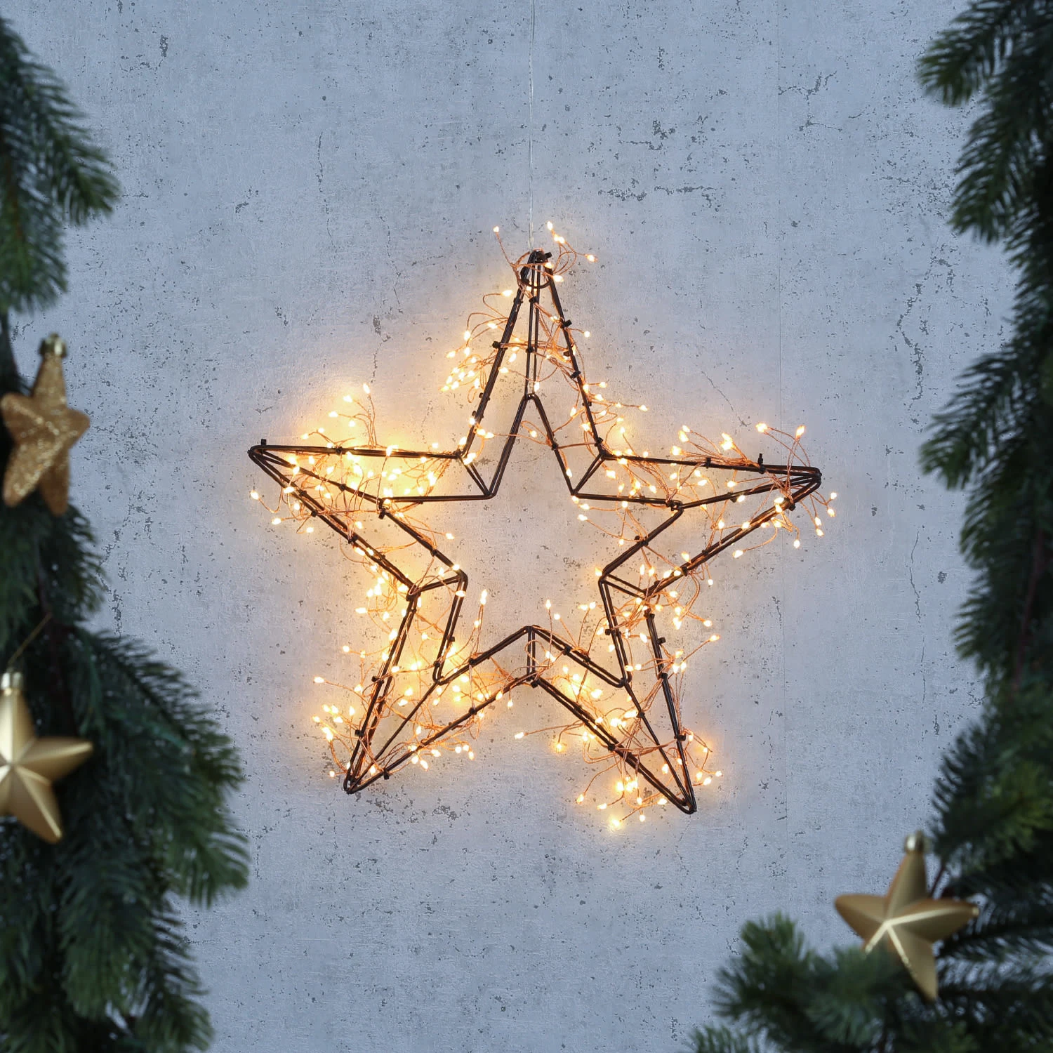 MARELIDA LED Stern Metallstern Hängend 150 LED H: 38cm Für Außen In Schwarz – Bild 2