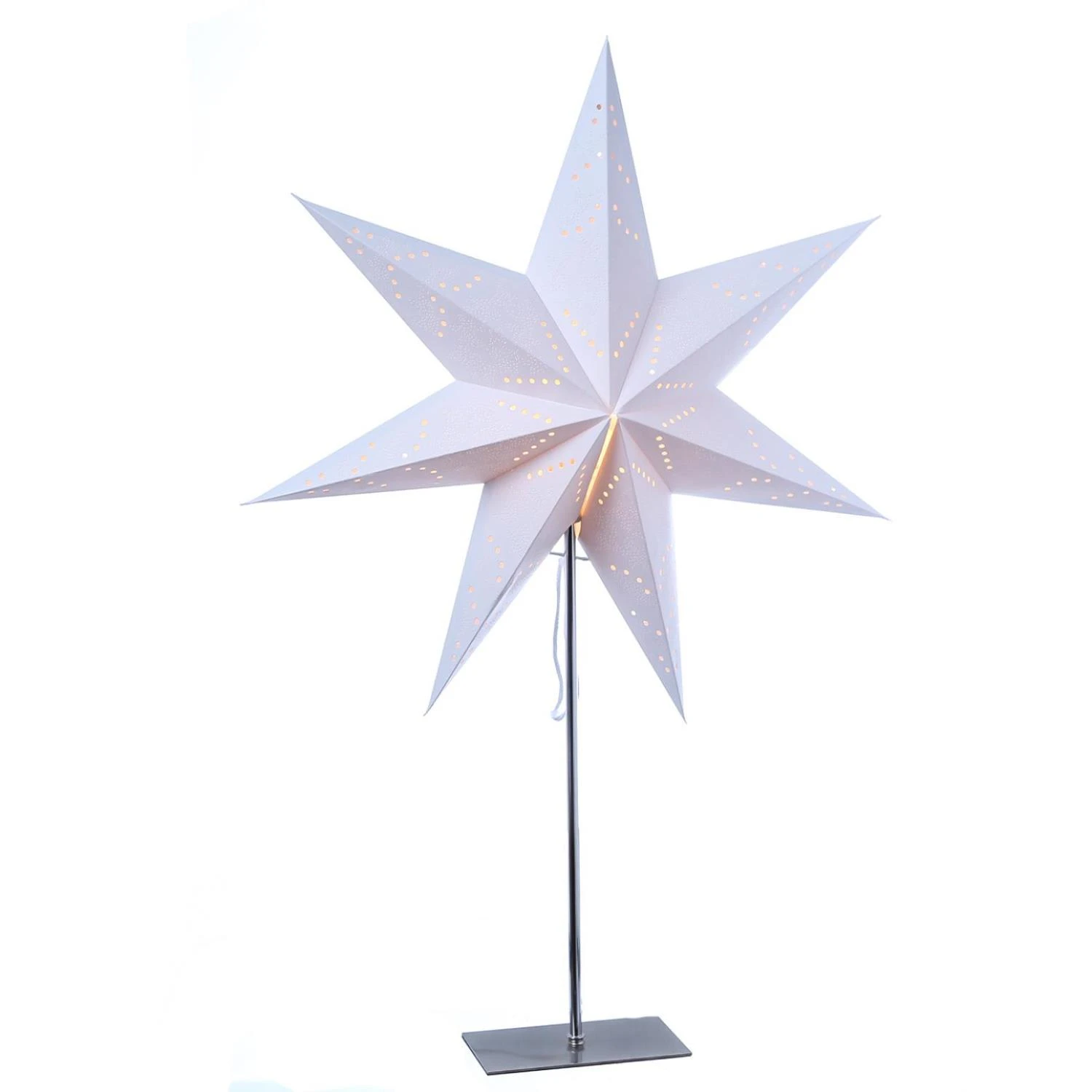 MARELIDA Papiersterm Luna 7-zackig Leuchtstern Mit Kabel Und Fassung H: 75cm