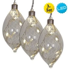 Näve Deko-Glaskugel 3er-Set "Christmas Globe" In Klar