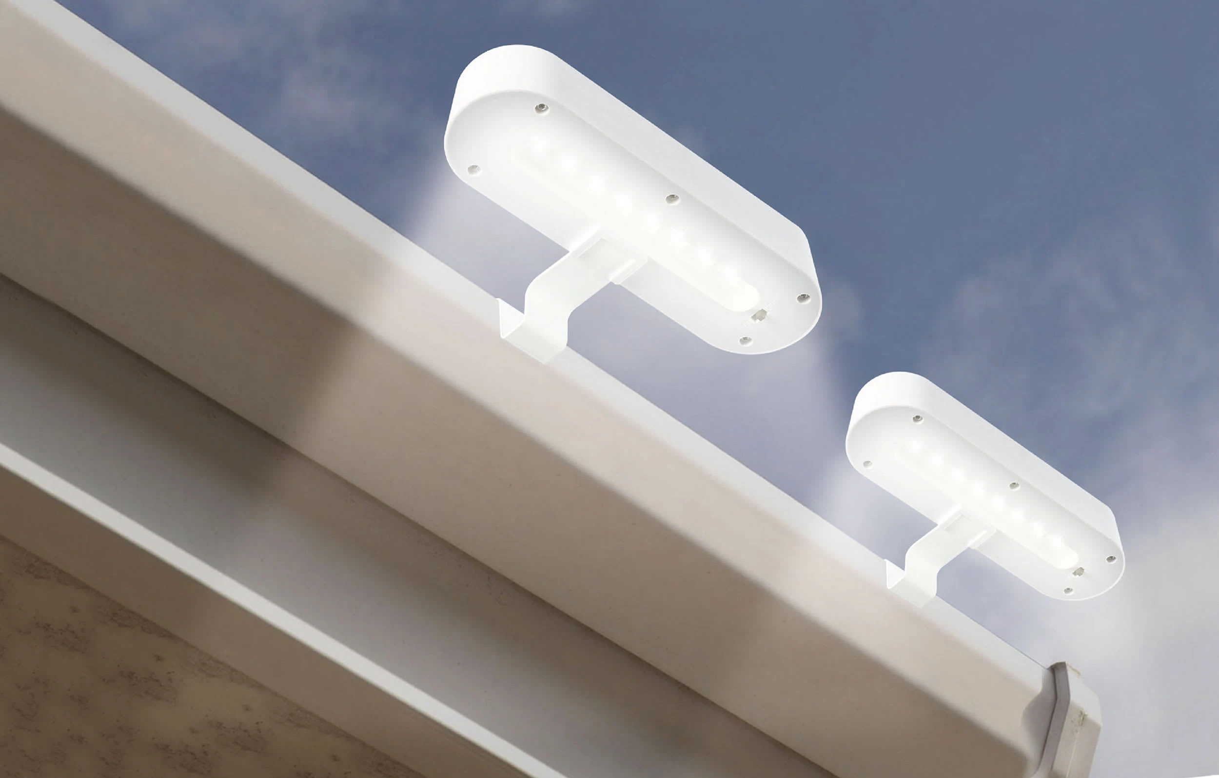 Näve LED 2er-Set Dachrinnenleuchte Mit Solar In Weiß – Bild 3