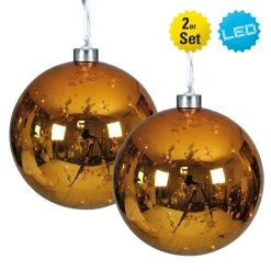 Näve LED-Kugel 2er-Set "Christmas Globe" In Gold