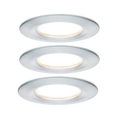 Paulmann LED Einbaustrahler Premium Set Coin Slim 3er Rund, Starr In Alu- Ø: 78mm