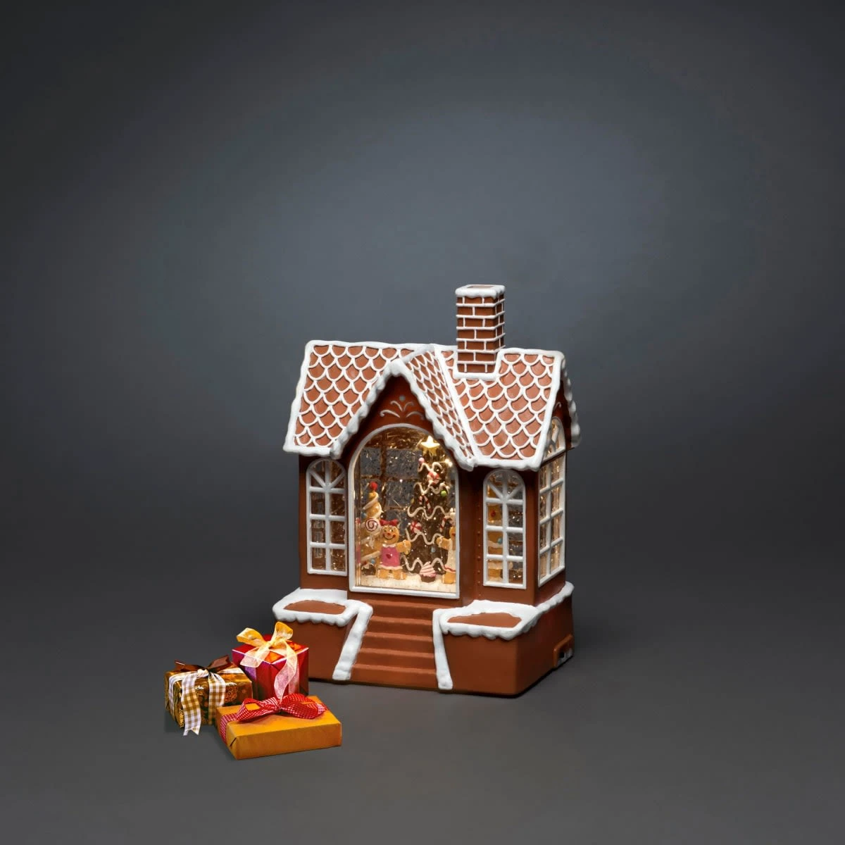 PureDay LED-Objekt Lebkuchenhaus, Braun – Bild 3