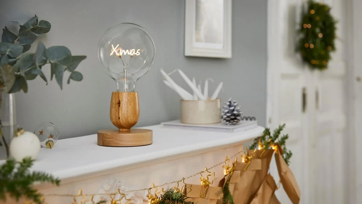 PureDay LED-Tischleuchte X-Mas, Natur – Bild 3