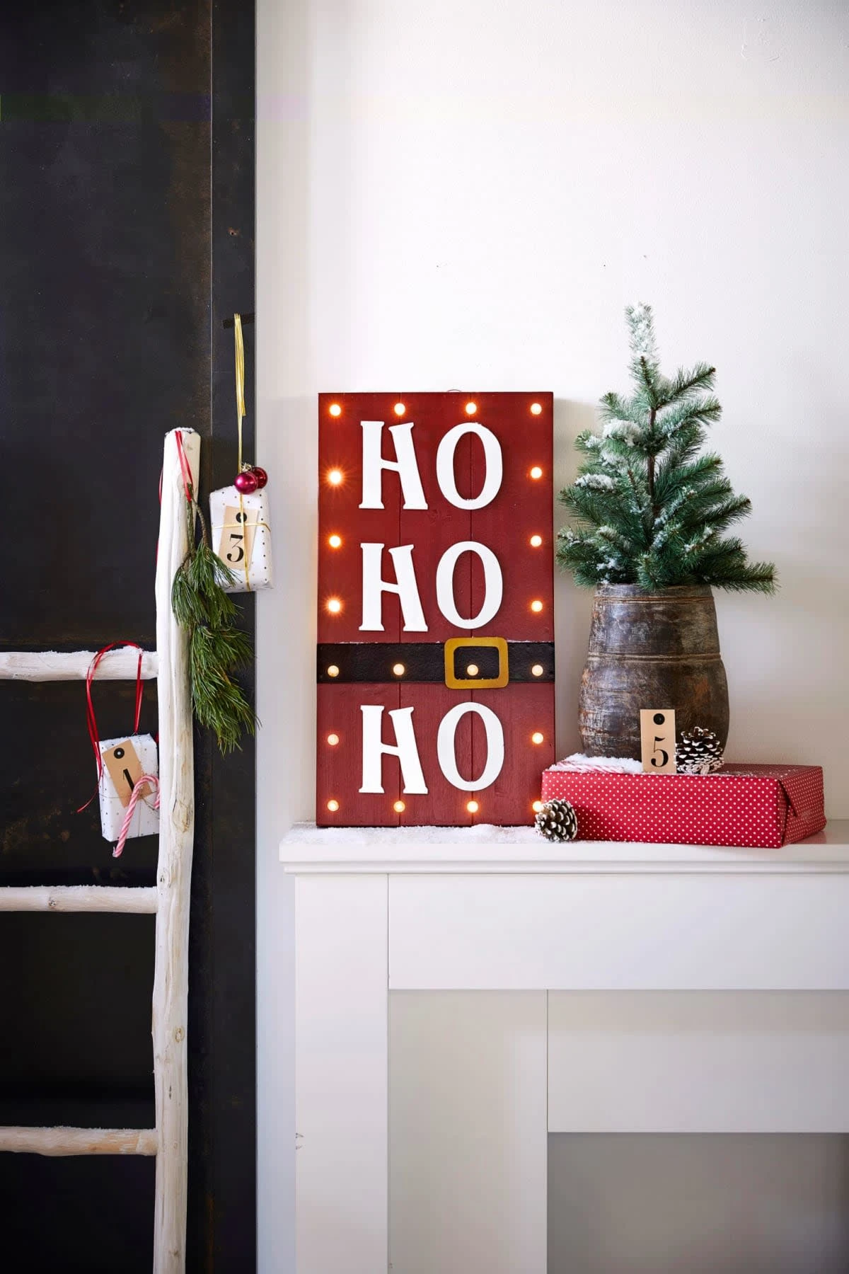 PureDay LED-Wandobjekt HoHoHo, Rot – Bild 3