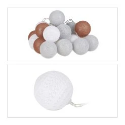Relaxdays LED Lichterkette In Weiß/Grau/Braun (L)160 Cm