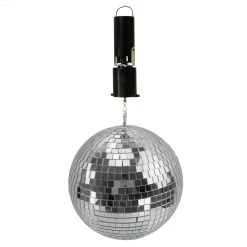 SATISFIRE Discokugel 20cm Mit Batteriemotor In Silber