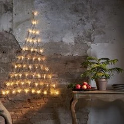 Star Trading LED Lichternetz Tannenbaum Mit Sternen Wanddeko 120x90cm