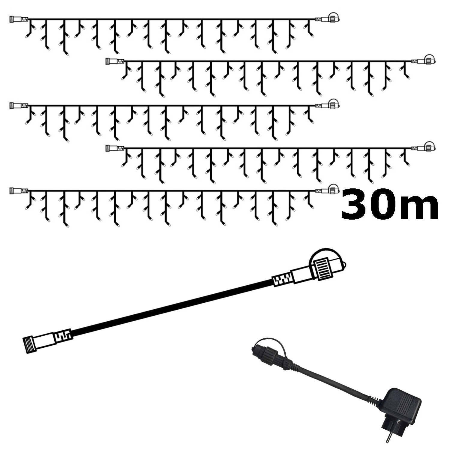 Star Trading Lichtervorhang Komplettset 30m - SYSTEM24 In Schwarz – Bild 2