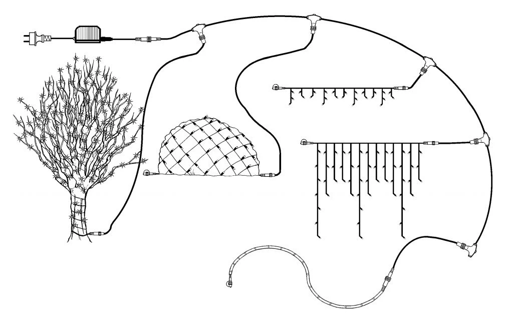 Star Trading Lichtervorhang Komplettset 30m - SYSTEM24 In Schwarz – Bild 6