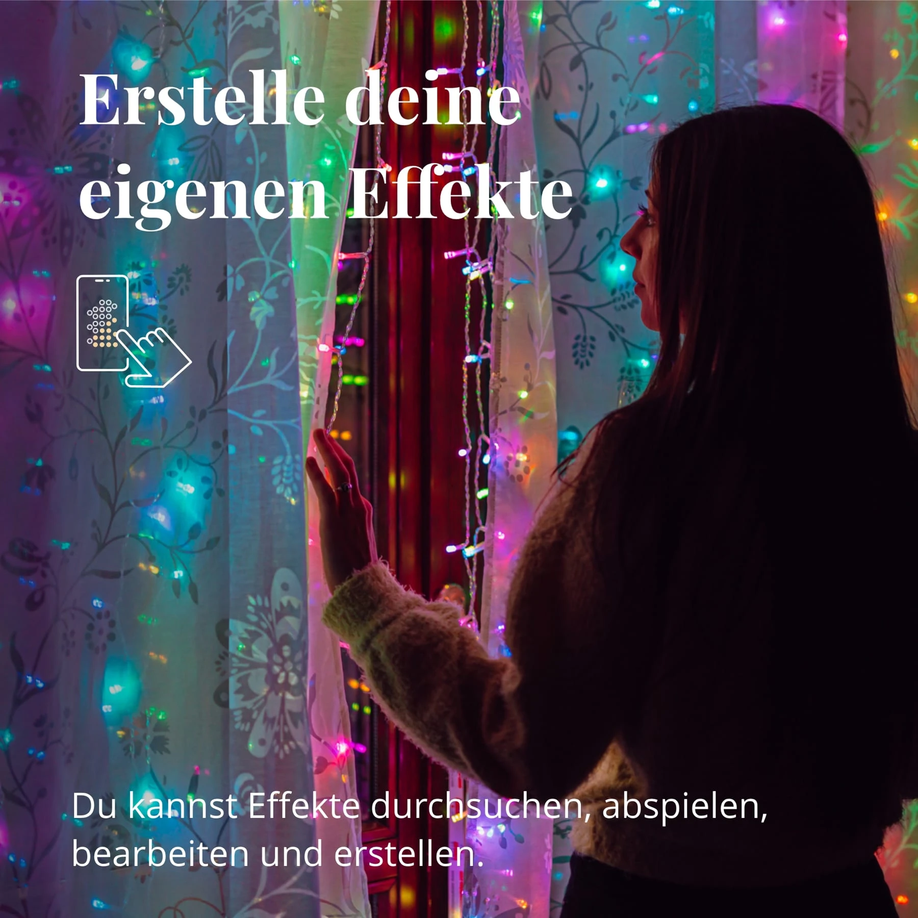 Twinkly Smarter Lichter-Vorhang CURTAIN Mit 210 LEDs 1 X 2,1 M In Bunt - RGB LED – Bild 12